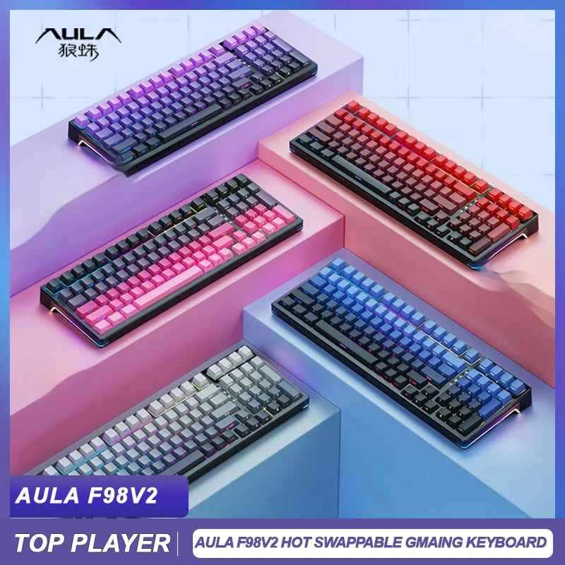 ALUA F98V2 Hot Swappable Keyboard Mechanical Tri-mode Connection Side-engraved Keycap Adjustable RGB Ergonomics Gaming Keyboard
ALUA F98V2 Hot Swappable Keyboard Mechanical Tri-mode Connection Side-engraved Keycap Adjustable RGB Ergonomics Gaming Keyboard