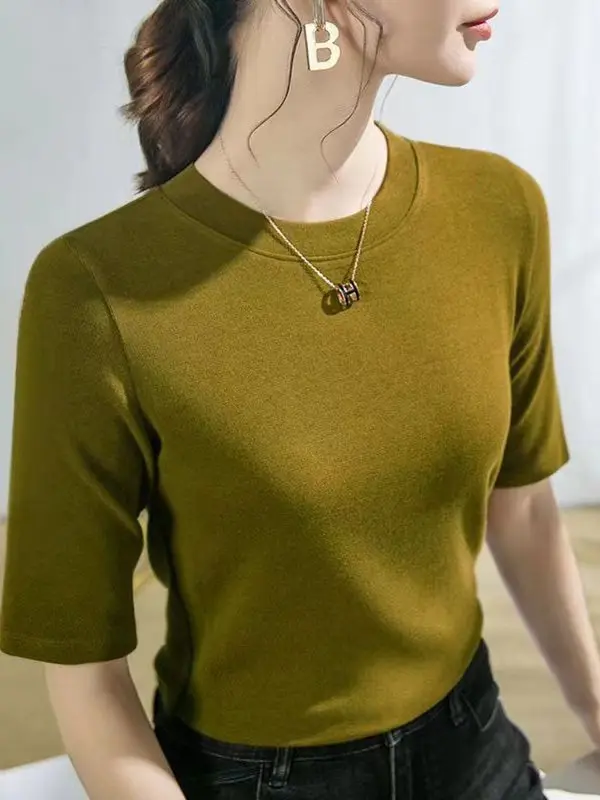 Женская базовая футболка Slim Fit из модала и хлопка с воротником-стойкой, весна-осень, новая модель, большие размеры, универсальная, стройнящая
Женская базовая футболка Slim Fit из модала и хлопка с воротником-стойкой, весна-осень, новая модель, большие размеры, универсальная, стройнящая