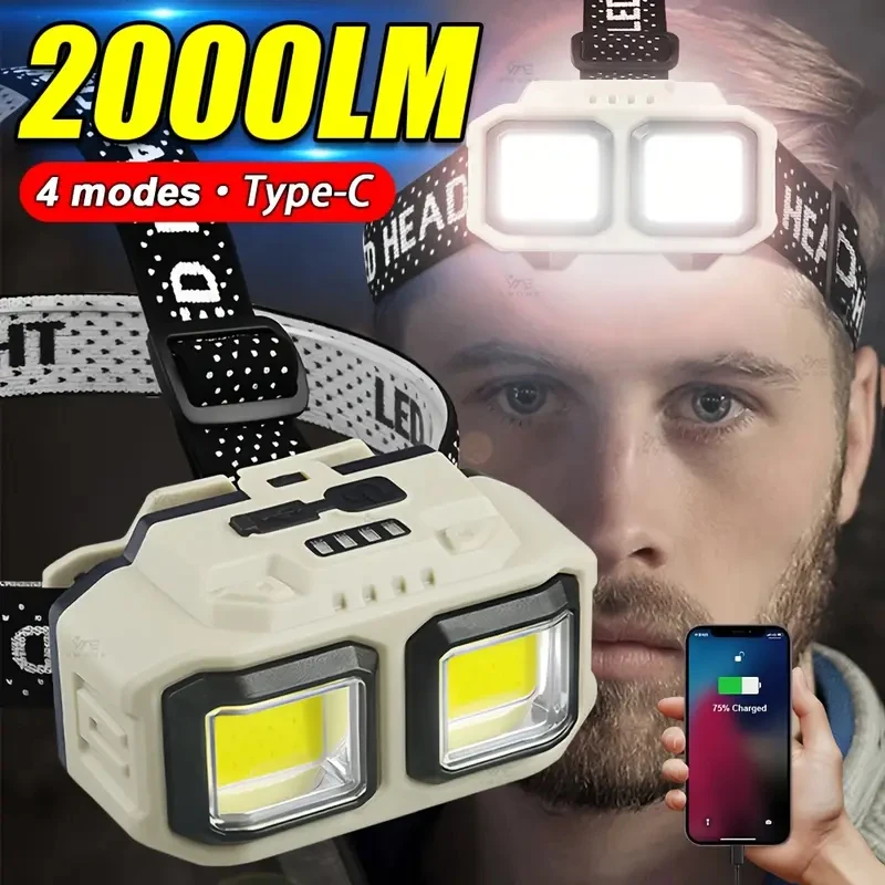 Powerful LED COB Sensor Headlamp 4 Lighting Modes Type-C Rechargeable battery display Waterproof Outdoor Camping Headlight
Powerful LED COB Sensor Headlamp 4 Lighting Modes Type-C Rechargeable battery display Waterproof Outdoor Camping Headlight