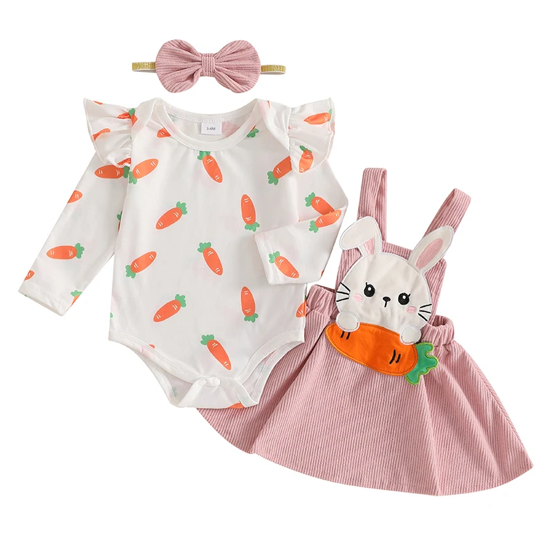 Newborn Baby Girl Easter Skirts Set Carrot Romper Bunny Suspenders Skirts Bow Headband Spring Outfits
Newborn Baby Girl Easter Skirts Set Carrot Romper Bunny Suspenders Skirts Bow Headband Spring Outfits