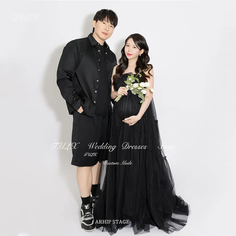 TULX Tulle Black Spaghetti Strap Wedding Party Korea Photo Shoot Dress Corset Long Pregnant Bridal Evening Dress Custom Made
TULX Tulle Black Spaghetti Strap Wedding Party Korea Photo Shoot Dress Corset Long Pregnant Bridal Evening Dress Custom Made