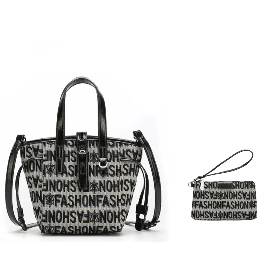 2-Piece Letter Print Tote Bag with Wallet Clutch Purse, Stylish & Durable Crossbody Bag, Handbag For Women
2-Piece Letter Print Tote Bag with Wallet Clutch Purse, Stylish & Durable Crossbody Bag, Handbag For Women