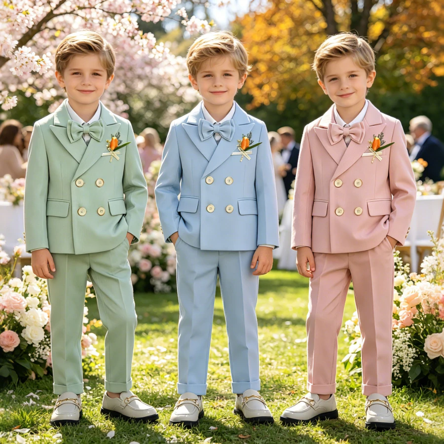 Boys Double Breasted Suit Kids Formal Outfit with Bow Tie Toddler Boy Wedding Birthday Party Performance Gentleman Tuxedo Set
Boys Double Breasted Suit Kids Formal Outfit with Bow Tie Toddler Boy Wedding Birthday Party Performance Gentleman Tuxedo Set