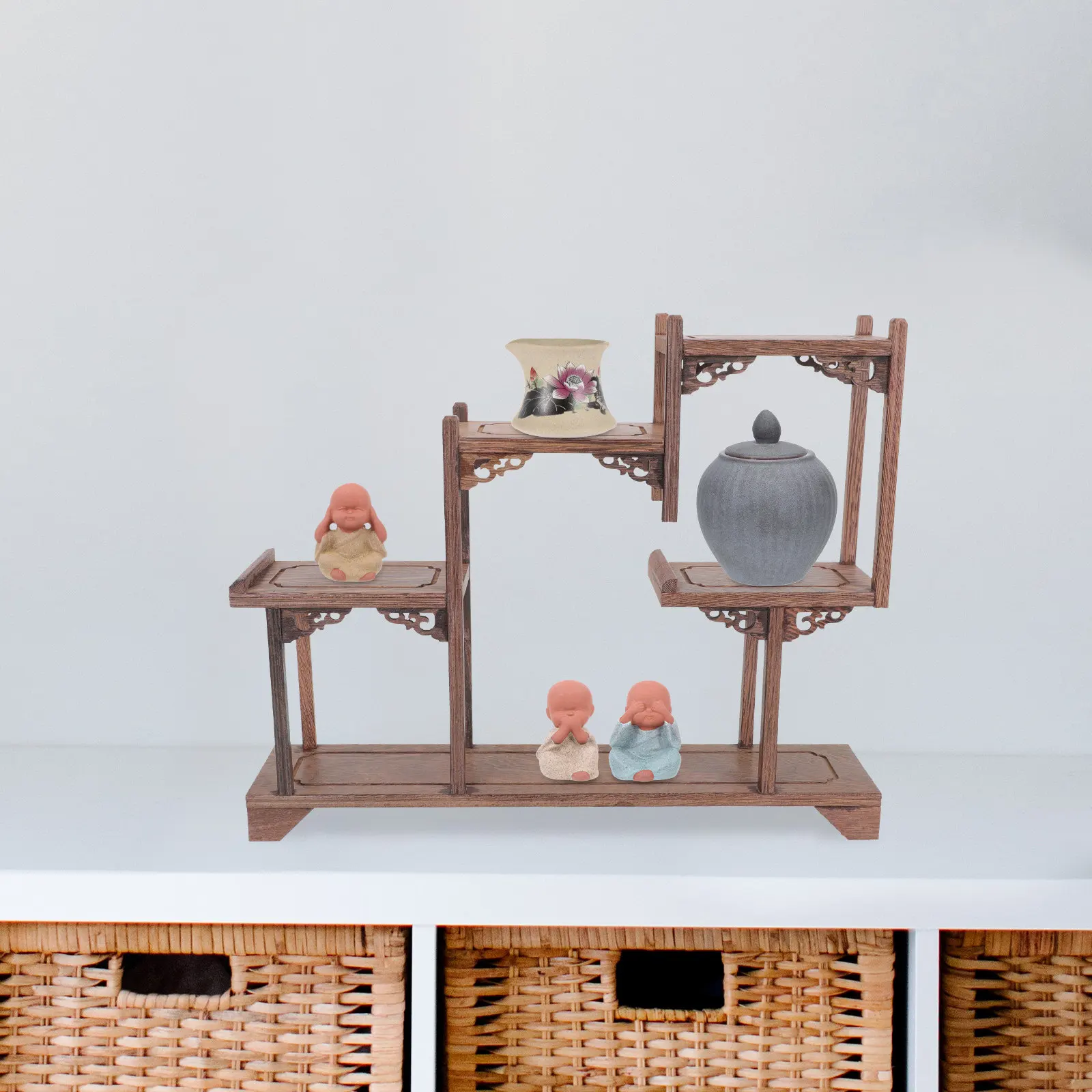 Display Stand Chicken Wing Wood Craft Vintage Curio Storage Rack Multi-Layer Decorative Curio Holder Home Ornament
Display Stand Chicken Wing Wood Craft Vintage Curio Storage Rack Multi-Layer Decorative Curio Holder Home Ornament