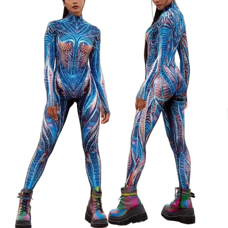 Women's 3D Digital Print Cyber-punk Mechanical Bodysuit Tight Long Sleeve Cosplay Jumpsuit Halloween Party Clubwear Costume
Women's 3D Digital Print Cyber-punk Mechanical Bodysuit Tight Long Sleeve Cosplay Jumpsuit Halloween Party Clubwear Costume