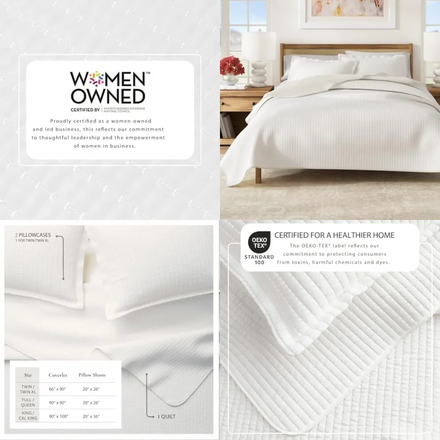 Quilt Set - 2-Piece Solid, Channel-Stitched Bedding Set - Soft, Lightweight, All-Season Bedspread White
Quilt Set - 2-Piece Solid, Channel-Stitched Bedding Set - Soft, Lightweight, All-Season Bedspread White
