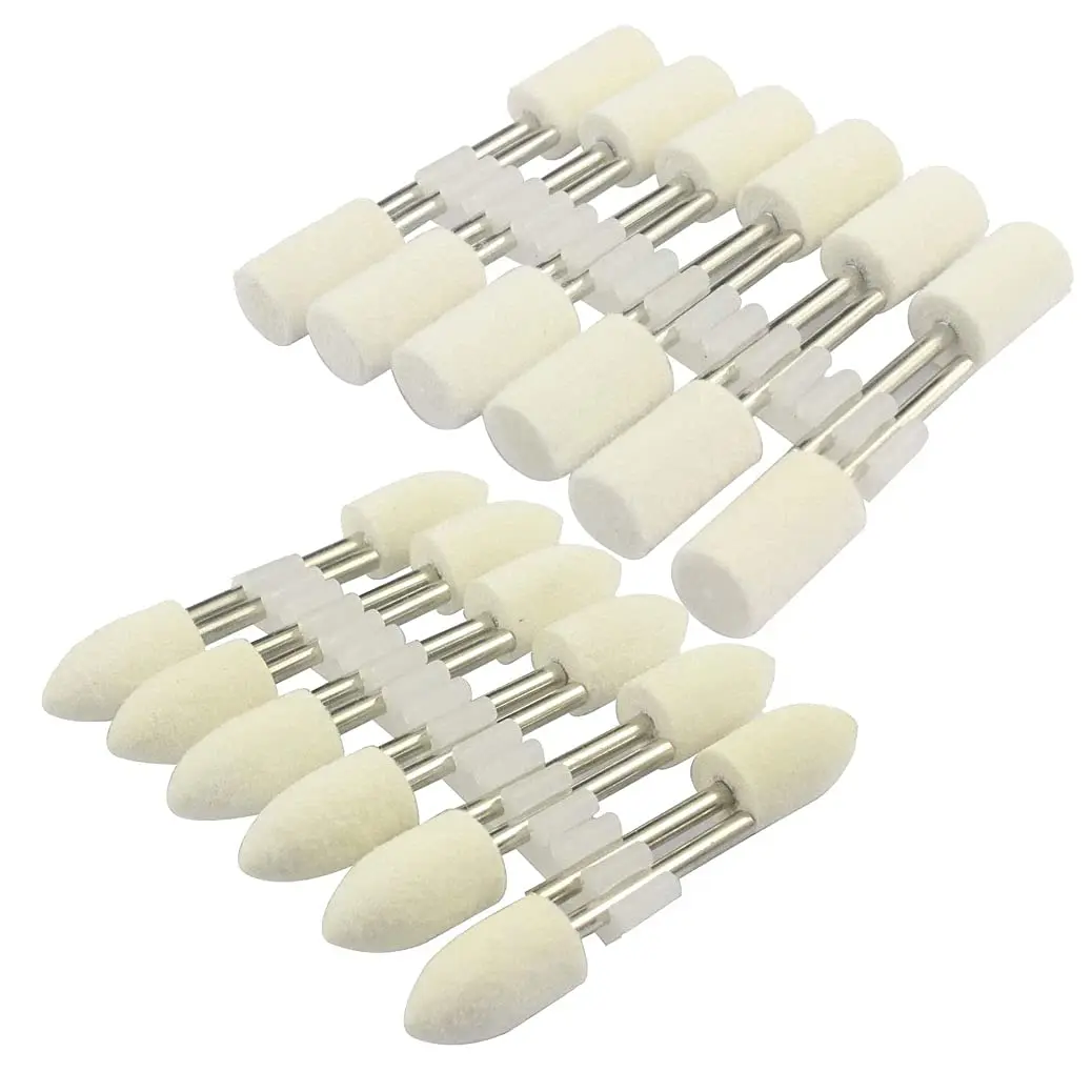 24 Wool Polishing Bits with 1/8 Inch Mandrel for Rotary Tools - Felt Polishing Kits for Jewelry, Glass & Metal
24 Wool Polishing Bits with 1/8 Inch Mandrel for Rotary Tools - Felt Polishing Kits for Jewelry, Glass & Metal