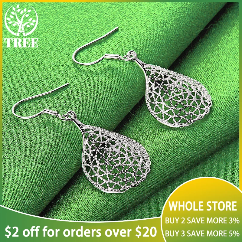 ALITREE 925 Sterling Silver Hollow Water Droplets Drop Earrings For Women Party Engagement Wedding Fashion Jewelry Accessories
ALITREE 925 Sterling Silver Hollow Water Droplets Drop Earrings For Women Party Engagement Wedding Fashion Jewelry Accessories