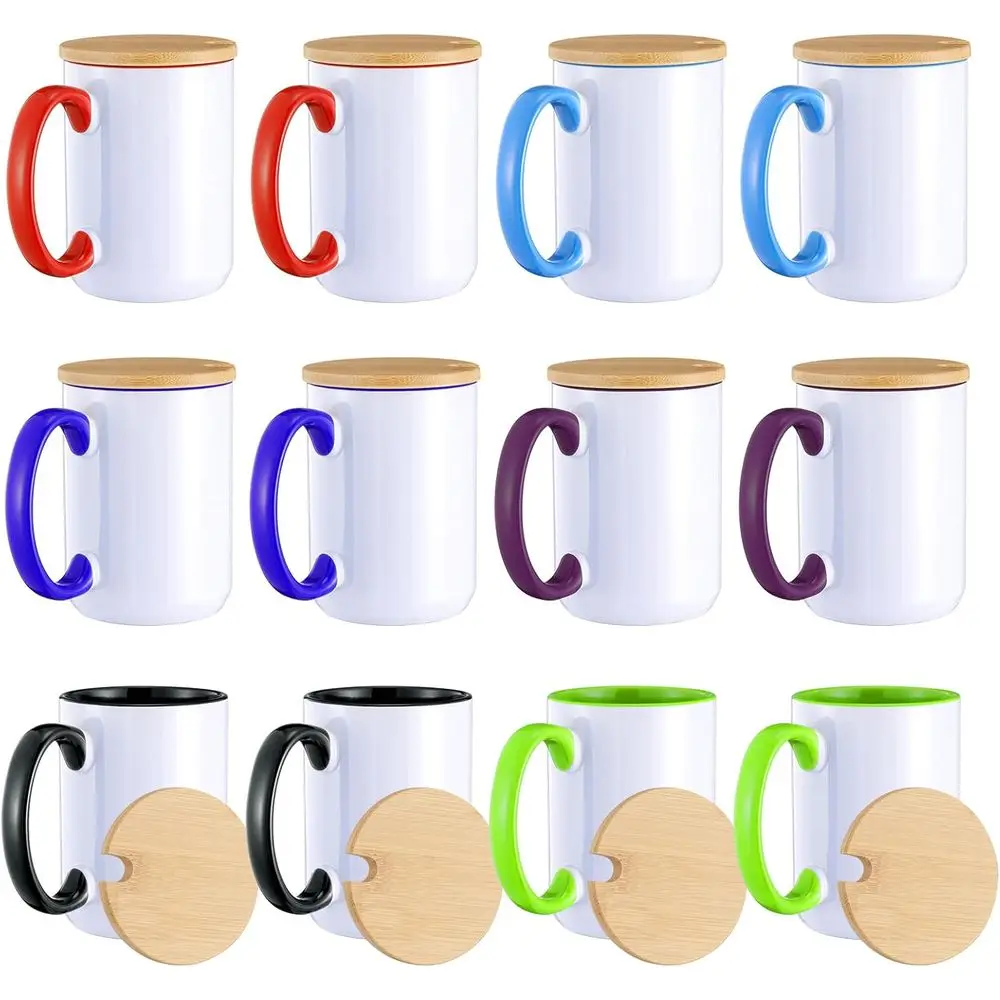 12-Piece 15 oz Sublimation Mugs Set with Bamboo Lids, Assorted Colors
12-Piece 15 oz Sublimation Mugs Set with Bamboo Lids, Assorted Colors