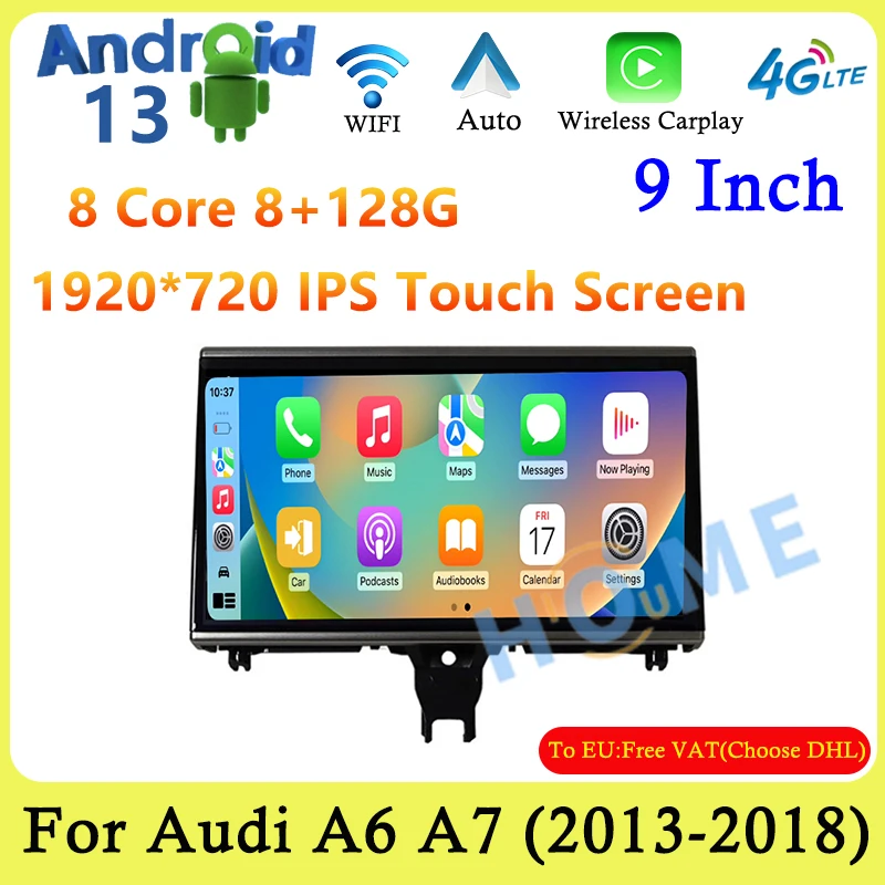 9 Inch Android 13 8+128G Car Multimedia Player For Audi A6 C7 A7 2013-2018 IPS Touch Screen 4GWifi Carplay Music Stereo GPS Auto 
9 Inch Android 13 8+128G Car Multimedia Player For Audi A6 C7 A7 2013-2018 IPS Touch Screen 4GWifi Carplay Music Stereo GPS Auto