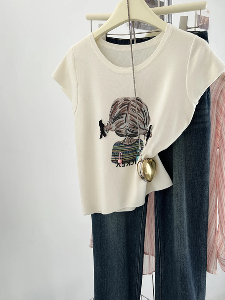 Sweet Round Neck Knitted Tops 2025 New Short-sleeved T-shirt Women's Summer Solid Color Daily Versatile Slim Top
Sweet Round Neck Knitted Tops 2025 New Short-sleeved T-shirt Women's Summer Solid Color Daily Versatile Slim Top