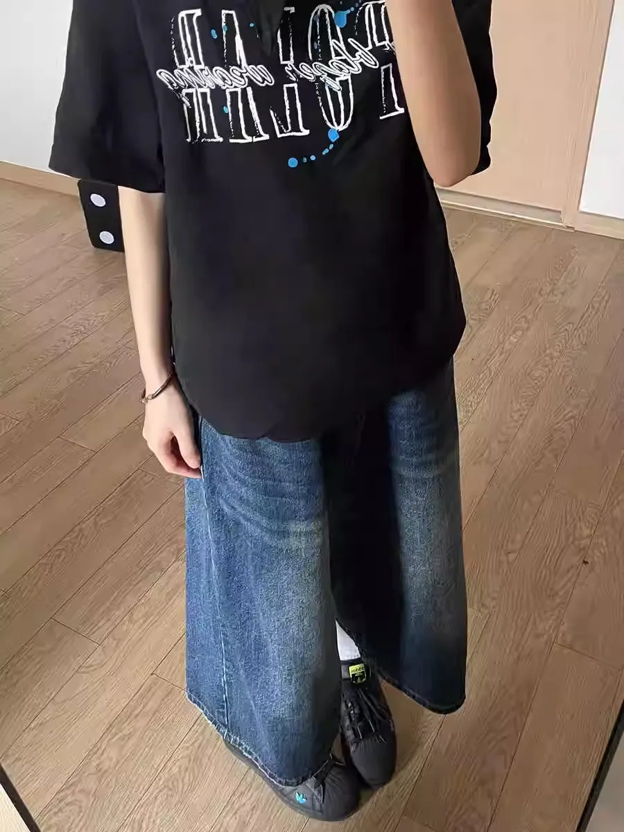 Джинсы в стиле ретро American High Street, широкие брюки-клеш унисекс, повседневные свободные летние джинсы
Джинсы в стиле ретро American High Street, широкие брюки-клеш унисекс, повседневные свободные летние джинсы