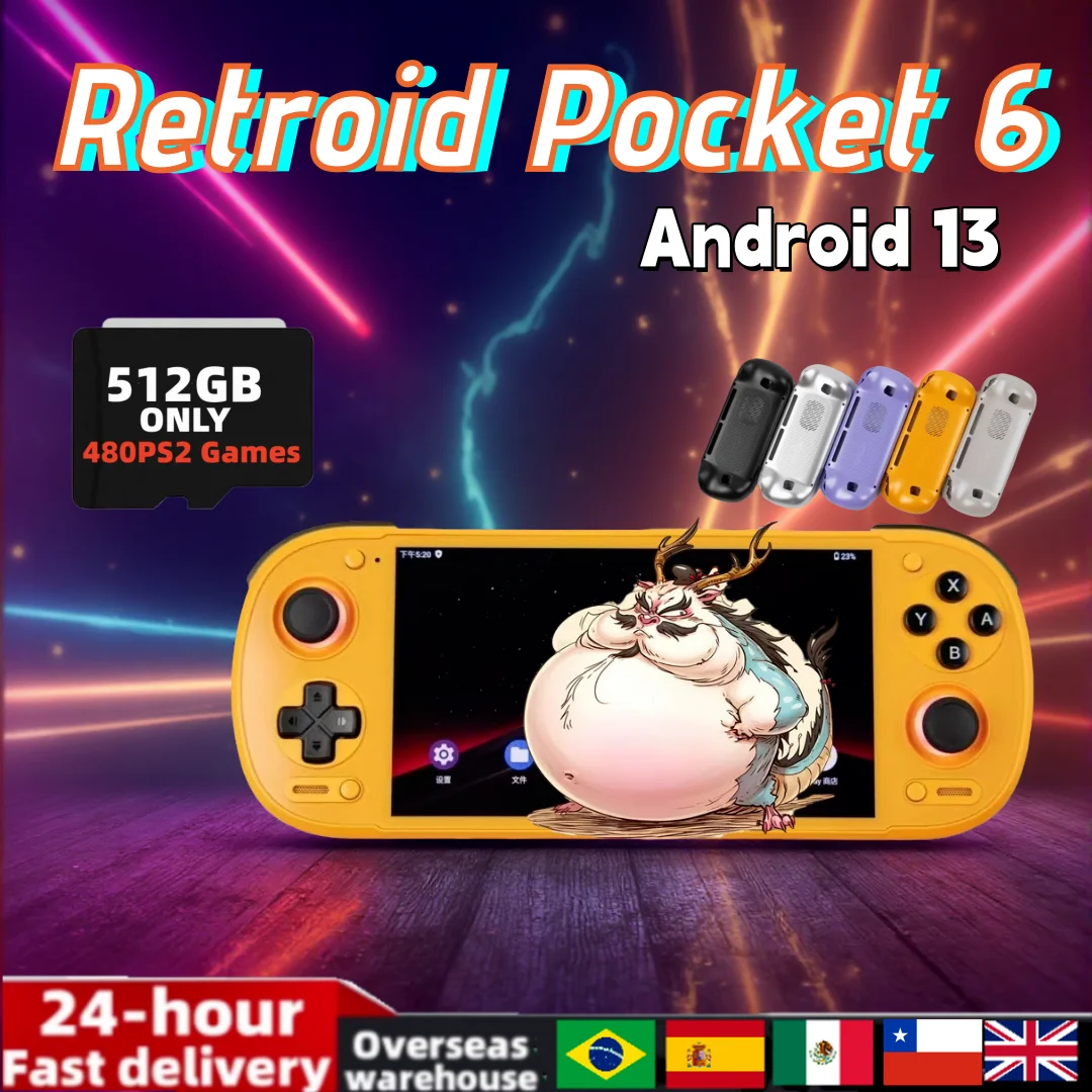Retroid Pocket 6 RP6 Android Handheld Game Console 5.5 Inch 1080P 120Hz AMOLED Screen 6000mAh 8GEN2 with Hall-Effect PS2 Gift
Retroid Pocket 6 RP6 Android Handheld Game Console 5.5 Inch 1080P 120Hz AMOLED Screen 6000mAh 8GEN2 with Hall-Effect PS2 Gift