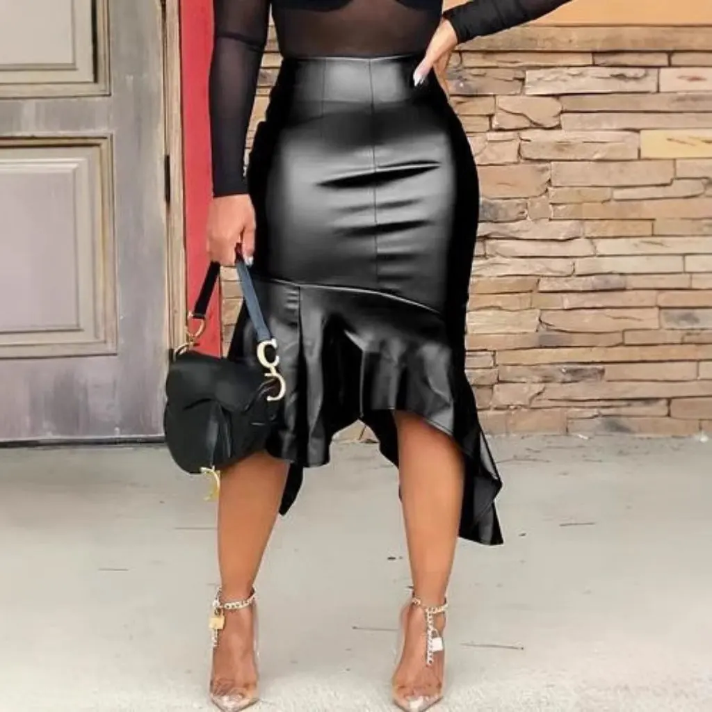 Women's Casual Solid Color Leather Skirt Fashion Daily Irregular Hem All-match Style
Women's Casual Solid Color Leather Skirt Fashion Daily Irregular Hem All-match Style