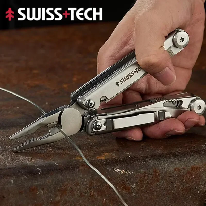 SWISS TECH 18 in 1 Portable Folding Pliers Multifunctional Hand Tools with Knives EDC Multitool Outdoor Fishing Camping Supplies
SWISS TECH 18 in 1 Portable Folding Pliers Multifunctional Hand Tools with Knives EDC Multitool Outdoor Fishing Camping Supplies