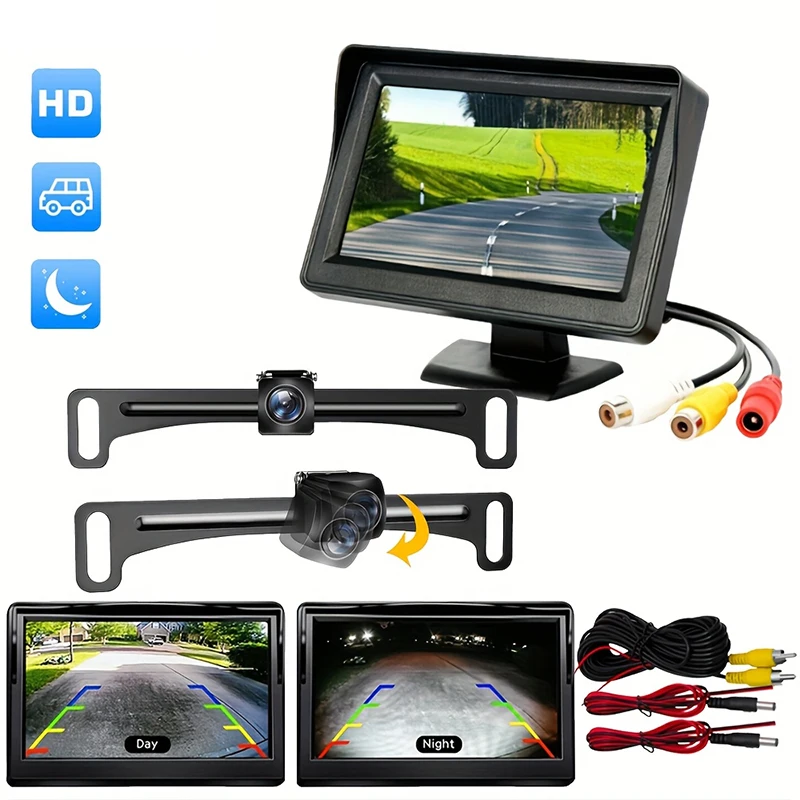 1Set 4.3inch HD Monitor Backup Camera Universal Car Display With Camera - High-Definition Reversing Rear View Camera Kit
1Set 4.3inch HD Monitor Backup Camera Universal Car Display With Camera - High-Definition Reversing Rear View Camera Kit
