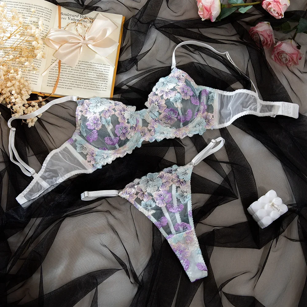 Flower Embroidery Sexy Lingerie Sets Translucent Floral Lace Brassiere Sets Lady Erotic Mesh Bra Set Lenceria Sexy
Flower Embroidery Sexy Lingerie Sets Translucent Floral Lace Brassiere Sets Lady Erotic Mesh Bra Set Lenceria Sexy