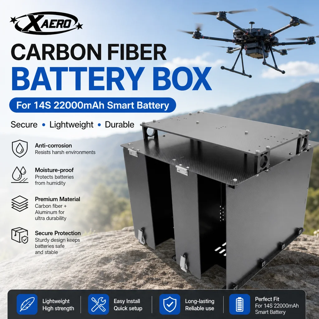 XAERO Carbon Fiber Battery Box for 14S 22000mAh Smart Battery Anti-corrosion Moisture-proof Case
XAERO Carbon Fiber Battery Box for 14S 22000mAh Smart Battery Anti-corrosion Moisture-proof Case