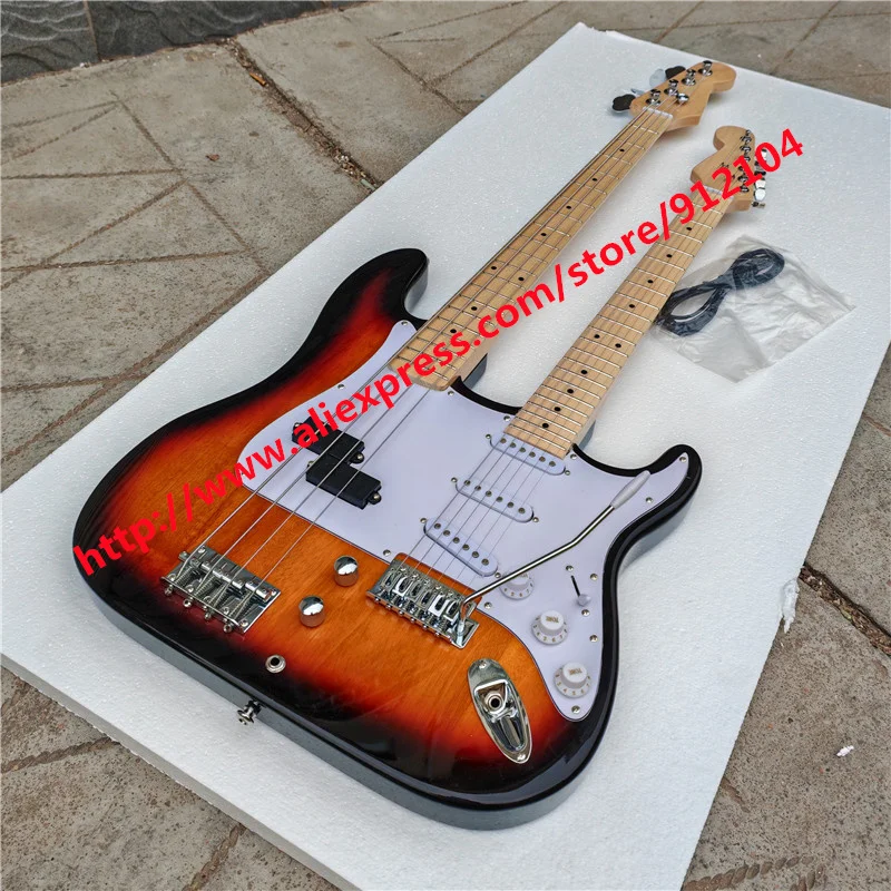 Double Necks Electric Guitar,4 Strings Bass and 6 Strings guitar mahogany body maple fingerboard BJ690
Double Necks Electric Guitar,4 Strings Bass and 6 Strings guitar mahogany body maple fingerboard BJ690