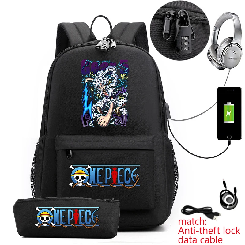 Anime Luffy Print Student Bookbag Anti-Theft Shoulder Bag for School with Pencil Case Set Boys Girls Casual Rucksack
Anime Luffy Print Student Bookbag Anti-Theft Shoulder Bag for School with Pencil Case Set Boys Girls Casual Rucksack