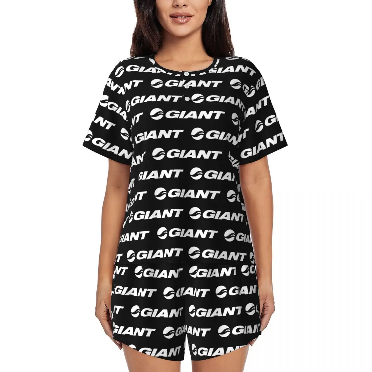 Пижамный комплект Giant Bike: ночная рубашка с круглым вырезом и короткими рукавами, свободные шорты для сна, женский комплект пижамы
Пижамный комплект Giant Bike: ночная рубашка с круглым вырезом и короткими рукавами, свободные шорты для сна, женский комплект пижамы