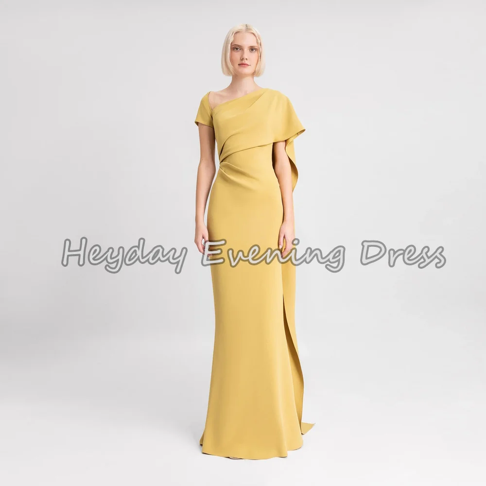Heyday Crepe Mermaid V-neck Draped Simple Floor Length Evening Dresses For Women 2025 With Pleats Saudi Arab Elegant Party Dress
Heyday Crepe Mermaid V-neck Draped Simple Floor Length Evening Dresses For Women 2025 With Pleats Saudi Arab Elegant Party Dress