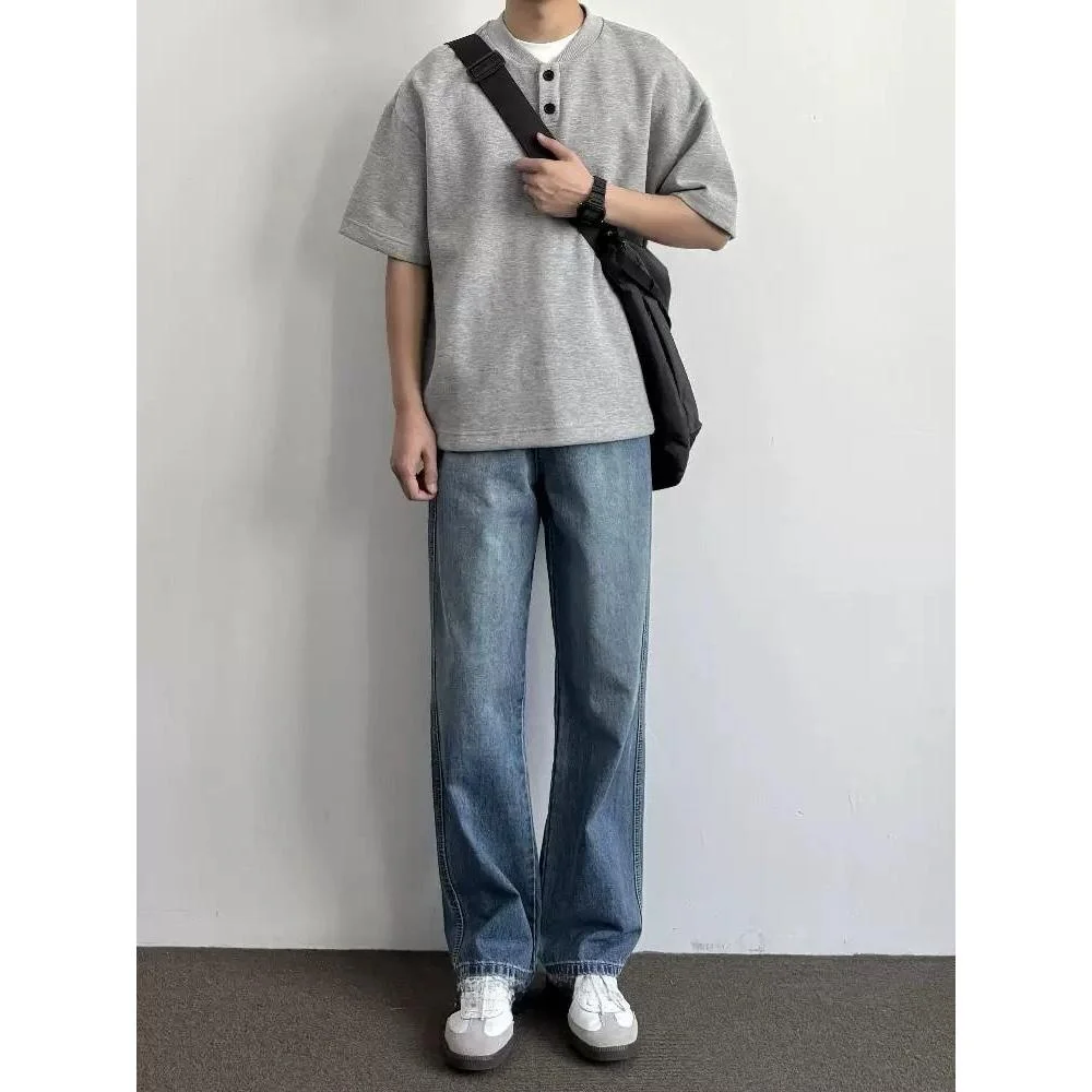 American High Street Retro Blue Jeans Loose Wide Leg Casual Straight Tube Pants for Men Spring Autumn Trendy Brand
American High Street Retro Blue Jeans Loose Wide Leg Casual Straight Tube Pants for Men Spring Autumn Trendy Brand