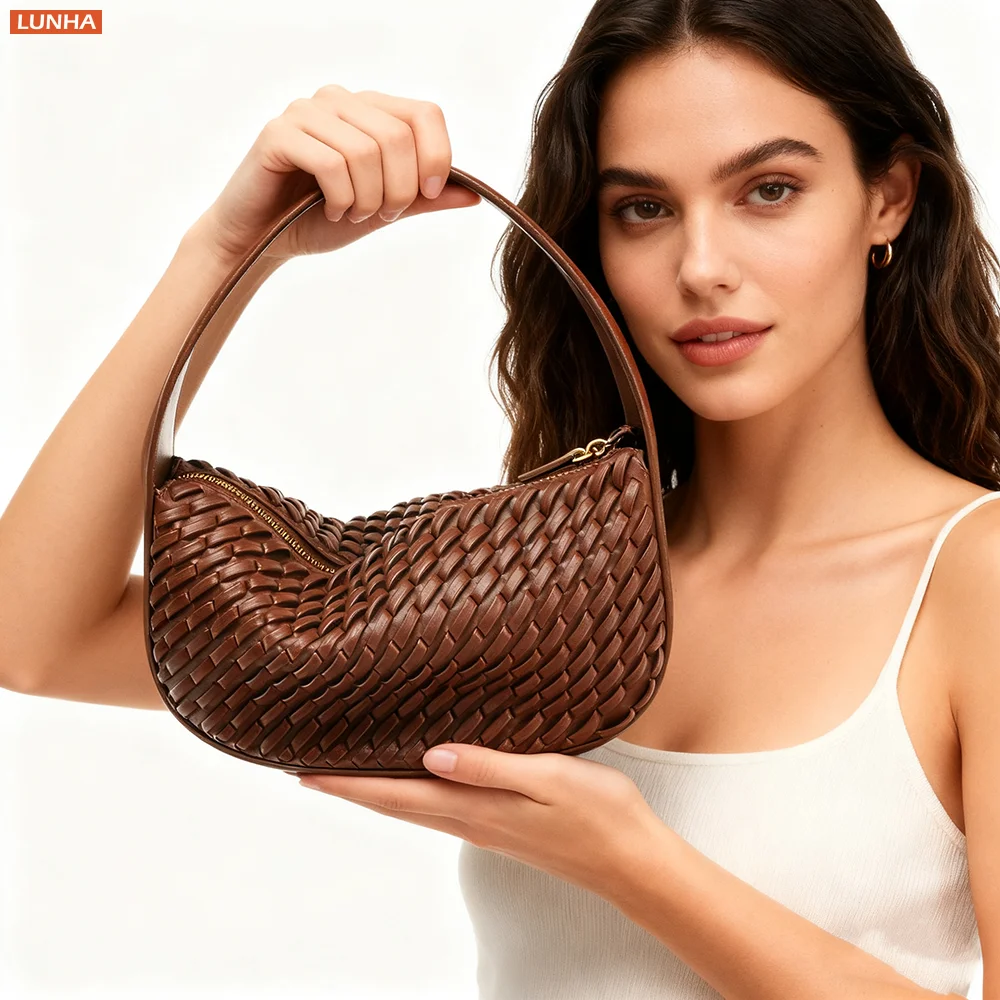 Women's Luxury Woven Top Handle Handbag PU Leather Dumpling Hobo Bag Purse for Daily Party Use
Women's Luxury Woven Top Handle Handbag PU Leather Dumpling Hobo Bag Purse for Daily Party Use