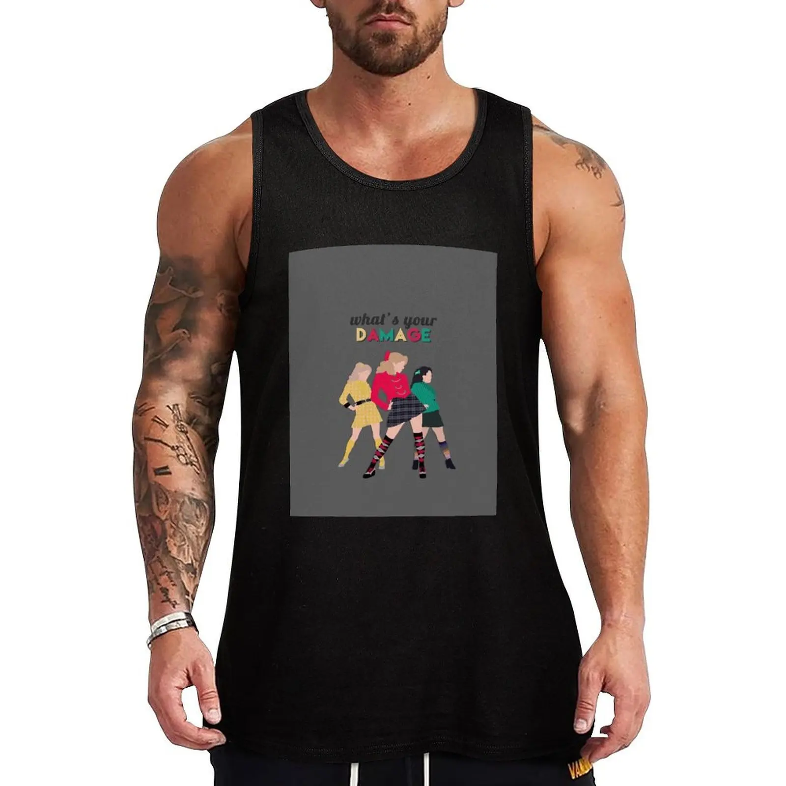 What's Your Damage - Heathers the Musical Tank Top sleeveless gym shirt man fitness Men gym sportswear gym accessories man
What's Your Damage - Heathers the Musical Tank Top sleeveless gym shirt man fitness Men gym sportswear gym accessories man