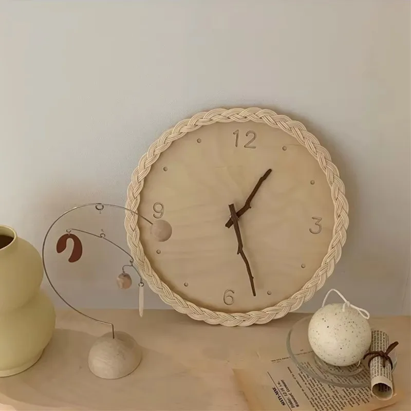 Cutelife Nordic Minimalist Rattan Wooden Wall Clock Modern Design Home Decorative Clock Vintage Living Room Bedroom Table Clock
Cutelife Nordic Minimalist Rattan Wooden Wall Clock Modern Design Home Decorative Clock Vintage Living Room Bedroom Table Clock