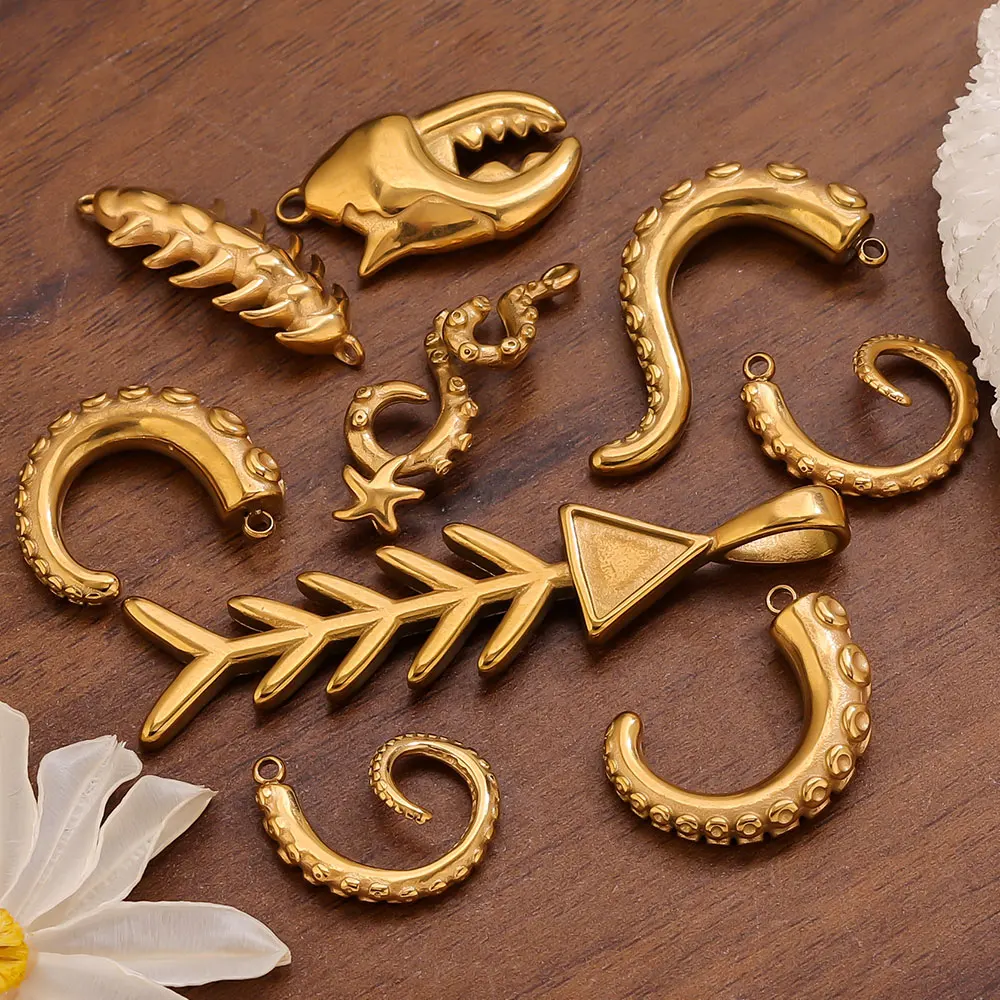 5pcs Stainless Steel Marine Animal Octopus Shark Gold Crab Charm Pendant for DIY Earring Jewelry Materials Making Supplie Crafts
5pcs Stainless Steel Marine Animal Octopus Shark Gold Crab Charm Pendant for DIY Earring Jewelry Materials Making Supplie Crafts