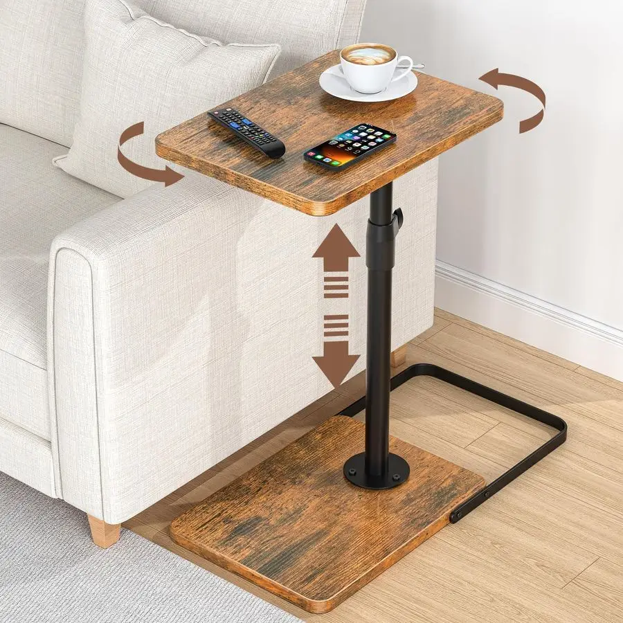 Table End Table Adjustable Height, 360Swivel TV Tray Table, Upgraded Metal and Wooden Base to Prevent Slipping, Couch Armrest Ta
Table End Table Adjustable Height, 360Swivel TV Tray Table, Upgraded Metal and Wooden Base to Prevent Slipping, Couch Armrest Ta