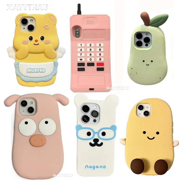 3D Cute Cartoon Animal For iPhone 16 15 14 13 12 11 ProMax, Soft Silicone Phone Case, Shockproof Back Cover, Decorate Mobile
3D Cute Cartoon Animal For iPhone 16 15 14 13 12 11 ProMax, Soft Silicone Phone Case, Shockproof Back Cover, Decorate Mobile