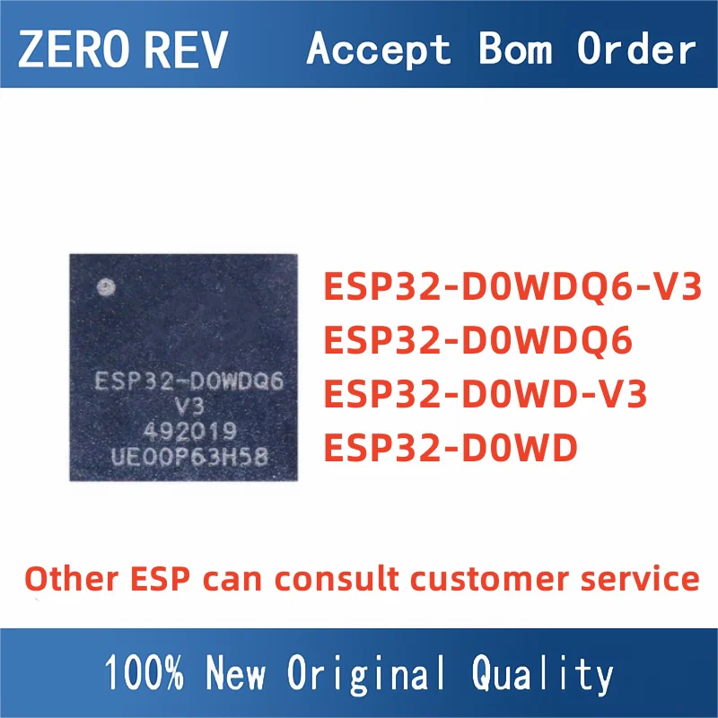 2Pcs 100% New ESP32-D0WDQ6-V3 ESP32-D0WDQ6 ESP32-D0WD-V3 ESP32-D0WD QFN48 Brand new original chips ic
2Pcs 100% New ESP32-D0WDQ6-V3 ESP32-D0WDQ6 ESP32-D0WD-V3 ESP32-D0WD QFN48 Brand new original chips ic