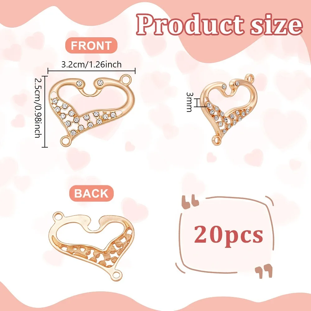 20Pcs Alloy Rhinestone Connector Charms Swan Heart Links Golden 32x25x3mm
20Pcs Alloy Rhinestone Connector Charms Swan Heart Links Golden 32x25x3mm