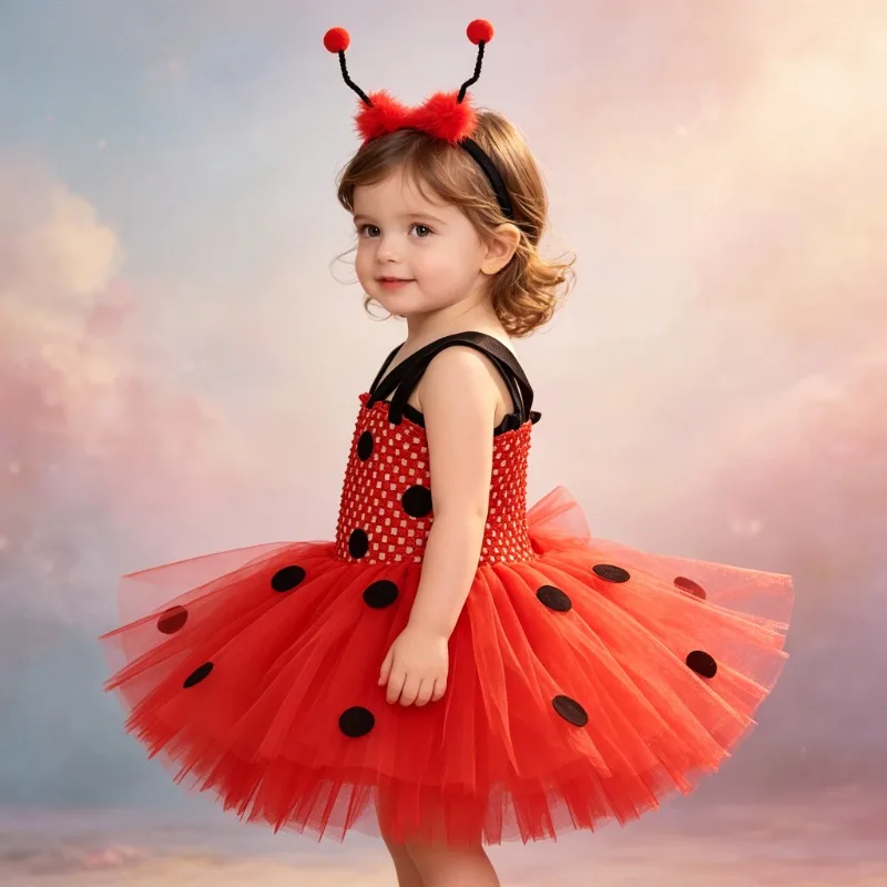 Christmas Girls Ladybug Tulle Dress Set, Cute Cartoon Tutu Skirt with Headband, Soft Tulle Princess Gown for Holiday Parties
Christmas Girls Ladybug Tulle Dress Set, Cute Cartoon Tutu Skirt with Headband, Soft Tulle Princess Gown for Holiday Parties
