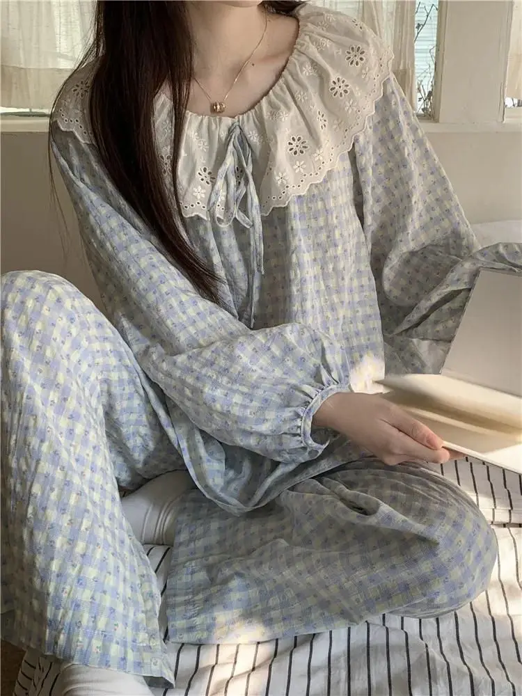 Cloud Cotton Long Sleeve Sleepwear Women's Sweet Lace Home Clothes Two-Piece Set Spring Autumn Korean Style Internet Celebrit...
Cloud Cotton Long Sleeve Sleepwear Women's Sweet Lace Home Clothes Two-Piece Set Spring Autumn Korean Style Internet Celebrit...