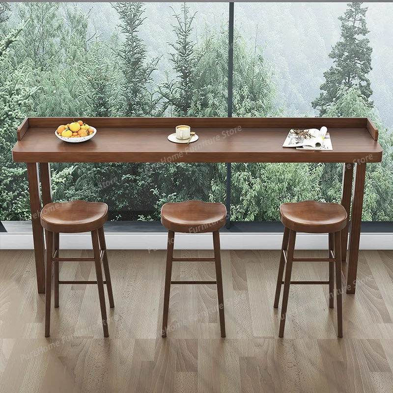 Minimalist Solid Wood Design Bar Table, Narrow Long High Top Table Against Wall for Home Balcony, Cafe & Bar Furniture
Minimalist Solid Wood Design Bar Table, Narrow Long High Top Table Against Wall for Home Balcony, Cafe & Bar Furniture