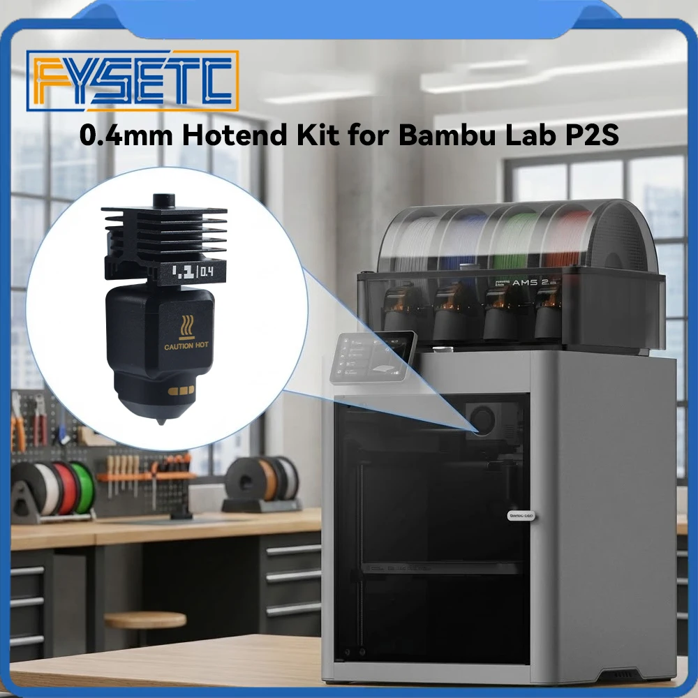 For Bambu lab P2S Hotend Hardened Steel 0.4mm Nozzle Hot end High-temperature Resistant Silicone Sleeve High Quality Accessories
For Bambu lab P2S Hotend Hardened Steel 0.4mm Nozzle Hot end High-temperature Resistant Silicone Sleeve High Quality Accessories