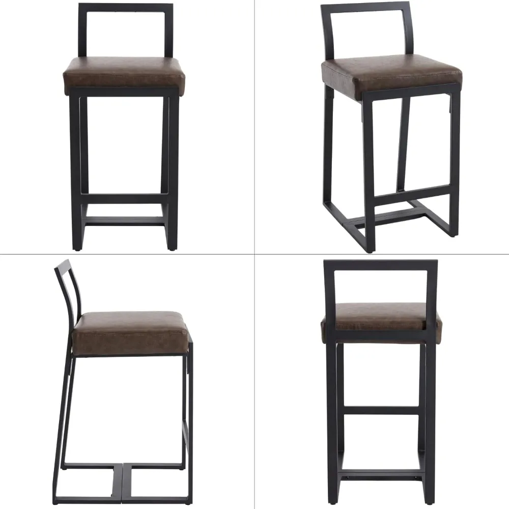 26 Inch Modern Bar Stool 4-piece Set, Cushioned PU Leather Bar Chair with Backrest, No Armrests
26 Inch Modern Bar Stool 4-piece Set, Cushioned PU Leather Bar Chair with Backrest, No Armrests