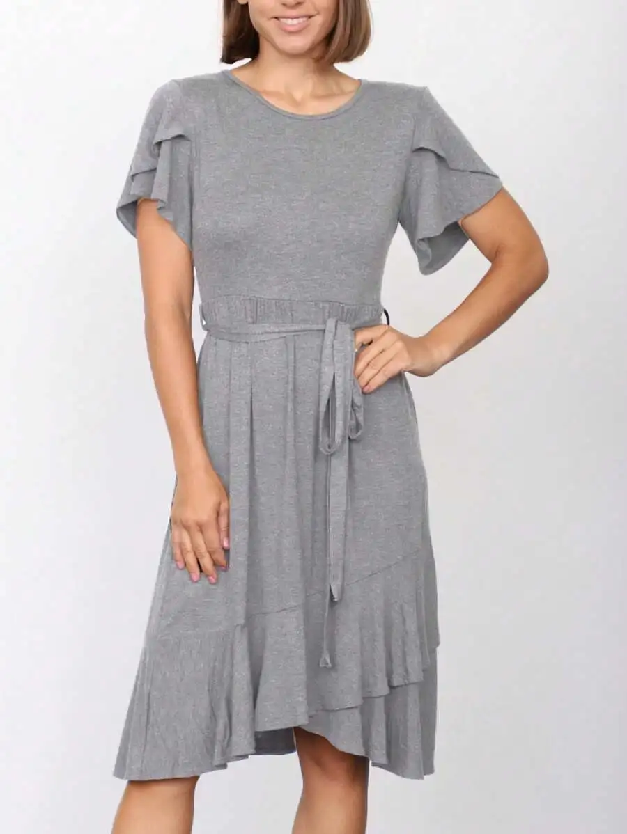Boho Rayon Summer Dress With Tulip Sleeve And Flounce Hem
Boho Rayon Summer Dress With Tulip Sleeve And Flounce Hem