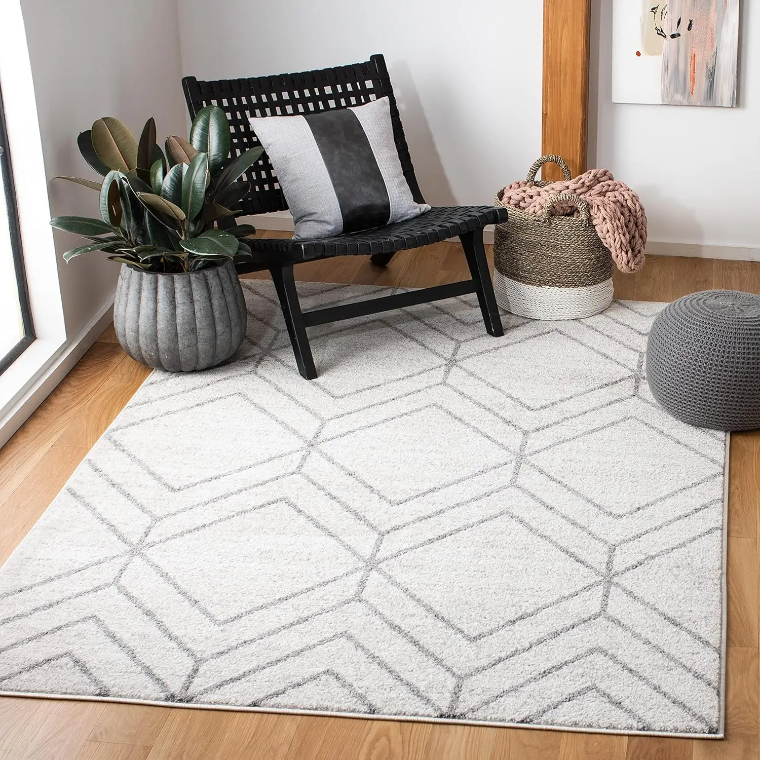 Adironda Collection Accent Rug - 3' X 5', Light Grey & Dark Grey, Modern Geometric Design, Non-Shedding & Easy Care, I For High
Adironda Collection Accent Rug - 3' X 5', Light Grey & Dark Grey, Modern Geometric Design, Non-Shedding & Easy Care, I For High