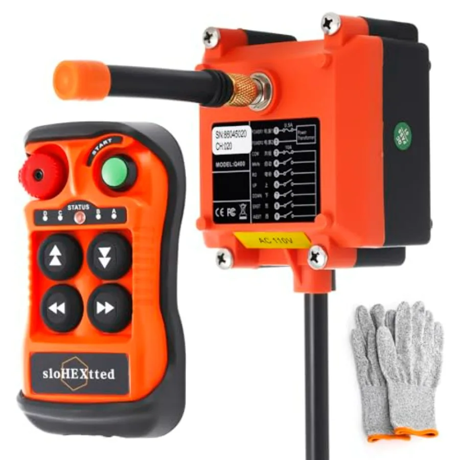 4 Button Wireless Crane Remote Control Kit 110V Radio Transmitter and Recver for Electric Chain Hoist Lift Winch Overhead Crane
4 Button Wireless Crane Remote Control Kit 110V Radio Transmitter and Recver for Electric Chain Hoist Lift Winch Overhead Crane