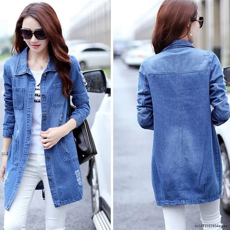 2023 Autumn Fashion Women Trench Long Cotton Denim Trench Long Sleeve Tops Casual Clothing
2023 Autumn Fashion Women Trench Long Cotton Denim Trench Long Sleeve Tops Casual Clothing