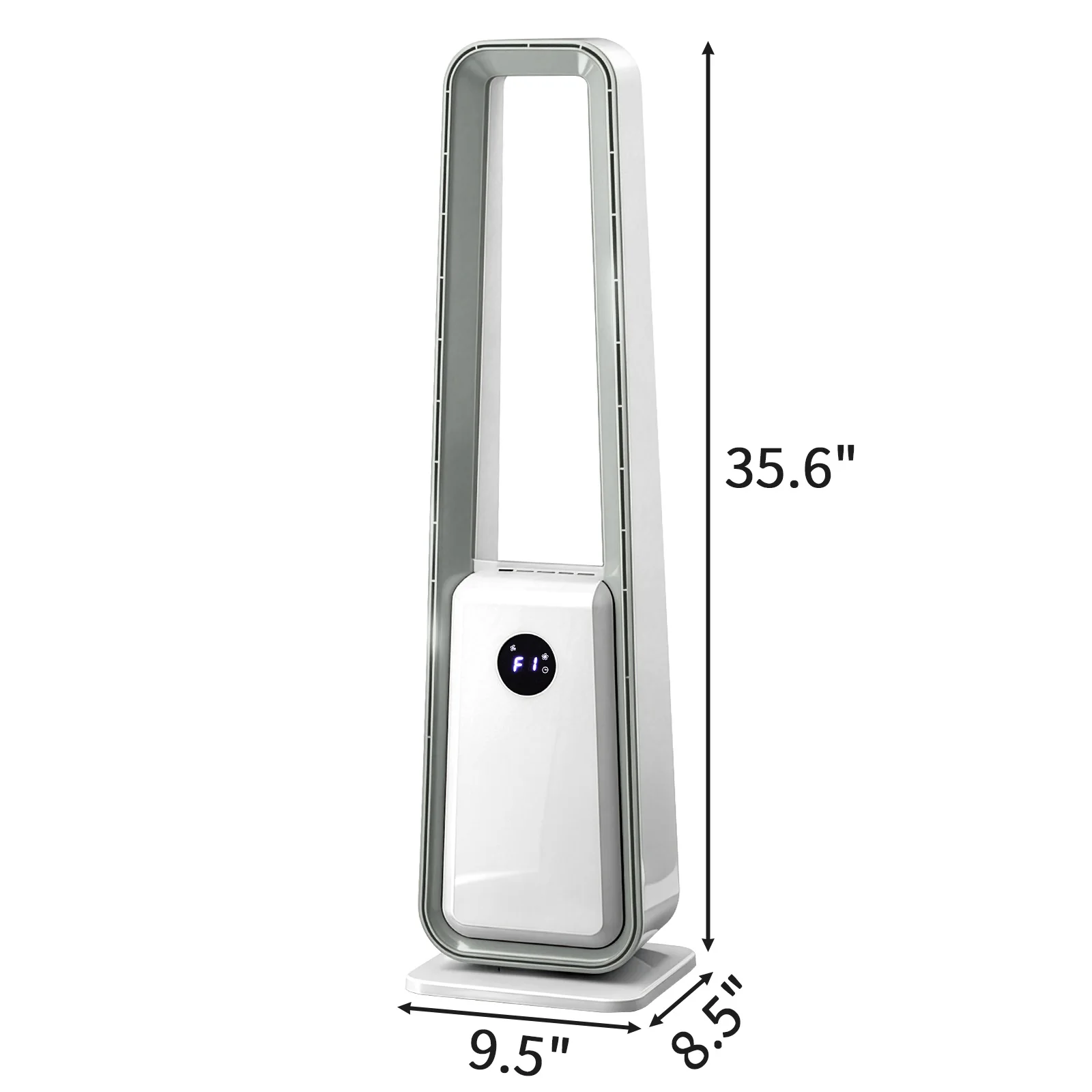 35 Inch Bladeless Fan US 110V 36W, Aluminum Motor Tower Fan with LED Display & Remote Control, 3 Speeds 3 Wind Modes 12H Timer Oscillating Air Purifier Fan, Safe Bladeless Design for Home Bedroom Office, White Trapezoid Plastic
35 Inch Bladeless Fan US 110V 36W, Aluminum Motor Tower Fan with LED Display & Remote Control, 3 Speeds 3 Wind Modes 12H Timer Oscillating Air Purifier Fan, Safe Bladeless Design for Home Bedroom Office, White Trapezoid Plastic