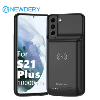 NEWDERY Battery Case for Galaxy S21 Plus Extended Battery Charger Protective Case 10000mAh Wireless Charging Power Bank Case
