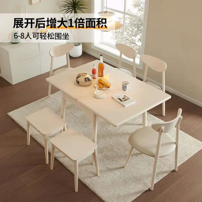 Cream wind folding dining table small apartment household modern simple rock slab solid wood retractable multi-functional
Cream wind folding dining table small apartment household modern simple rock slab solid wood retractable multi-functional