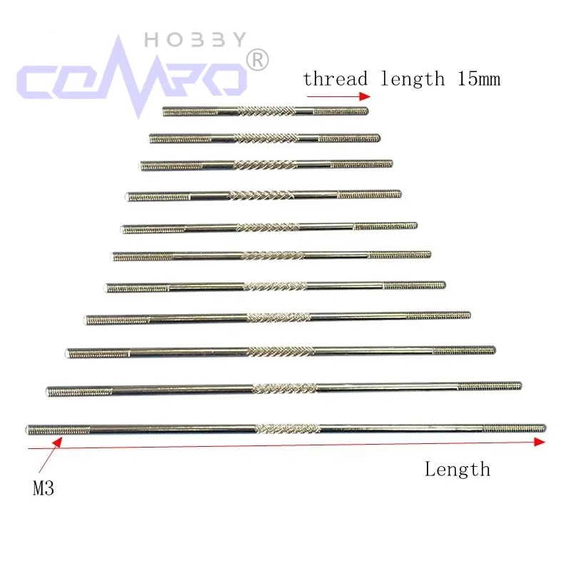 5Pcs M3 Metal Knurled Push Rod right-hand Thread Steering Control Rod For RC Airplane RC Car Model Parts Accessory
5Pcs M3 Metal Knurled Push Rod right-hand Thread Steering Control Rod For RC Airplane RC Car Model Parts Accessory