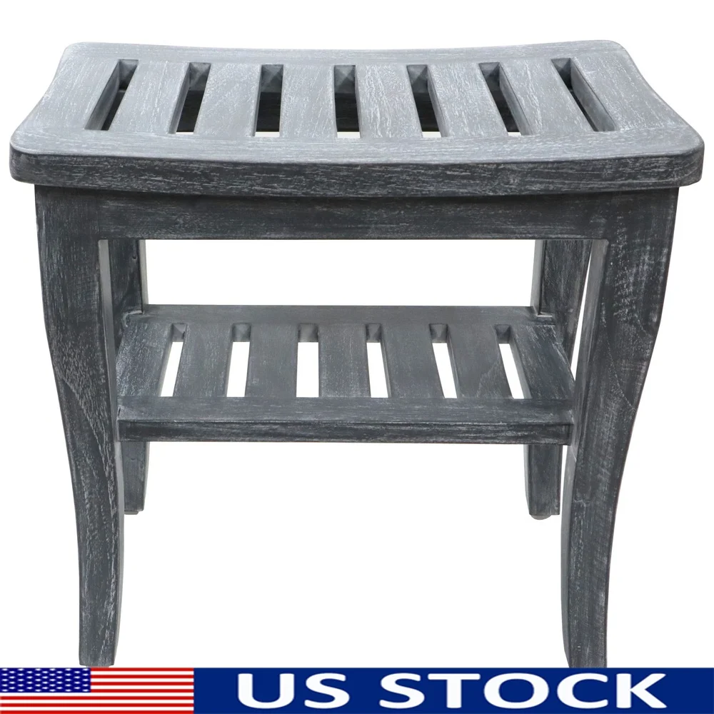 Teak Wood Shower Seat with Under Shelf Compact Design Indoor Outdoor Use Meditation Spa Storage
Teak Wood Shower Seat with Under Shelf Compact Design Indoor Outdoor Use Meditation Spa Storage