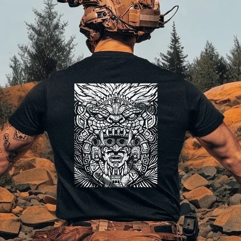High-end Men's Wear Ins Short-sleeved Summer Tactical Half-sleeved Fashionable Printed Round-neck T-shirt, Pure Cotton Retro
High-end Men's Wear Ins Short-sleeved Summer Tactical Half-sleeved Fashionable Printed Round-neck T-shirt, Pure Cotton Retro
